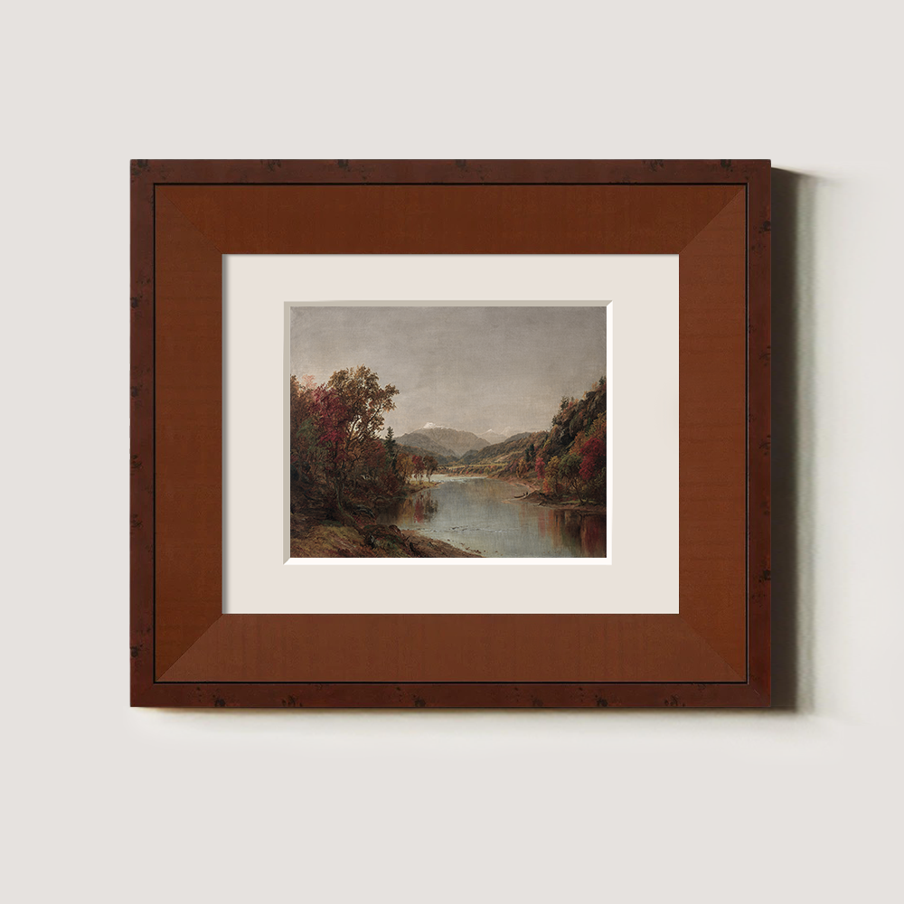 Autumnal River Gorge Watercolor Reverie