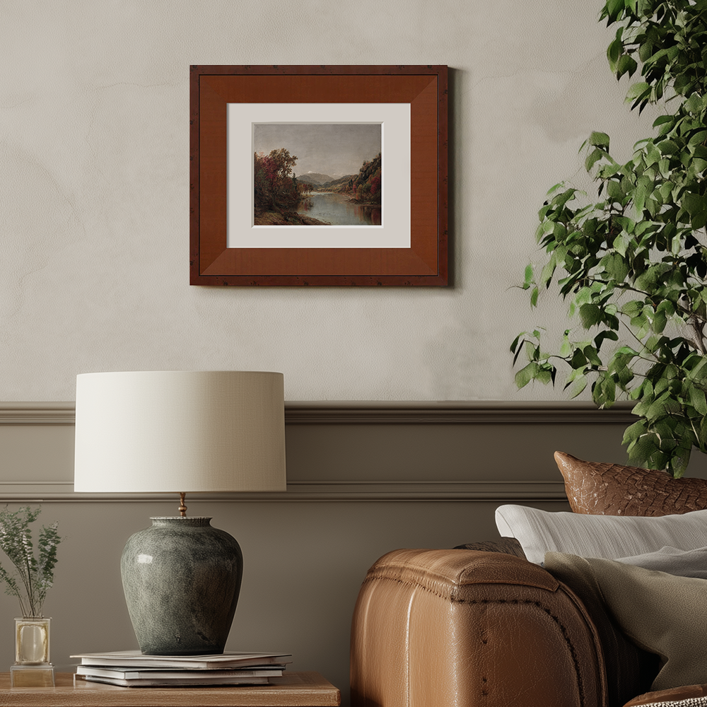 Autumnal River Gorge Watercolor Reverie