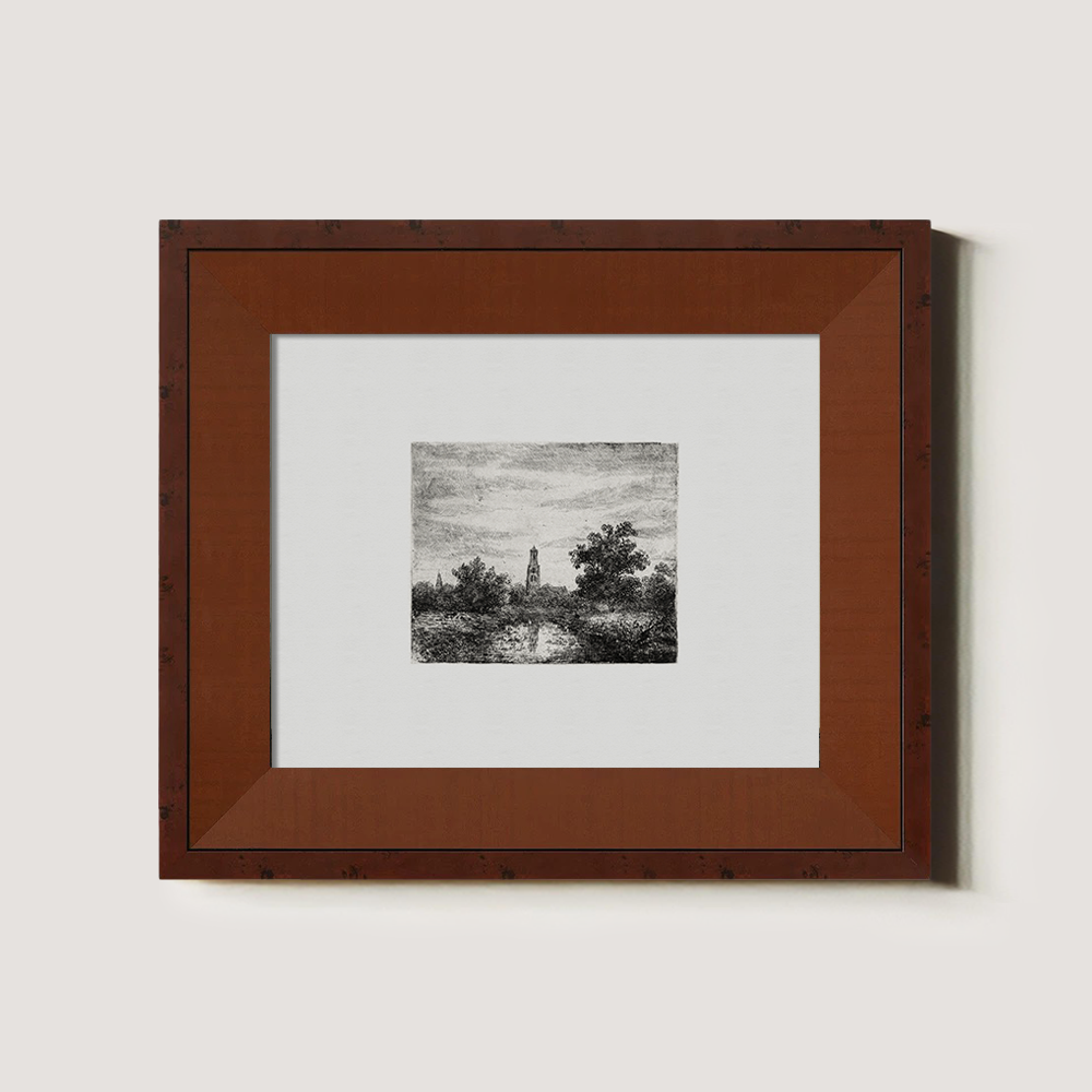 Veiled Tower Riverside Etching Nocturne