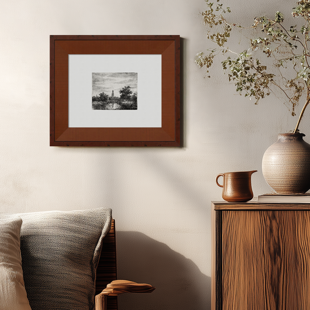 Veiled Tower Riverside Etching Nocturne