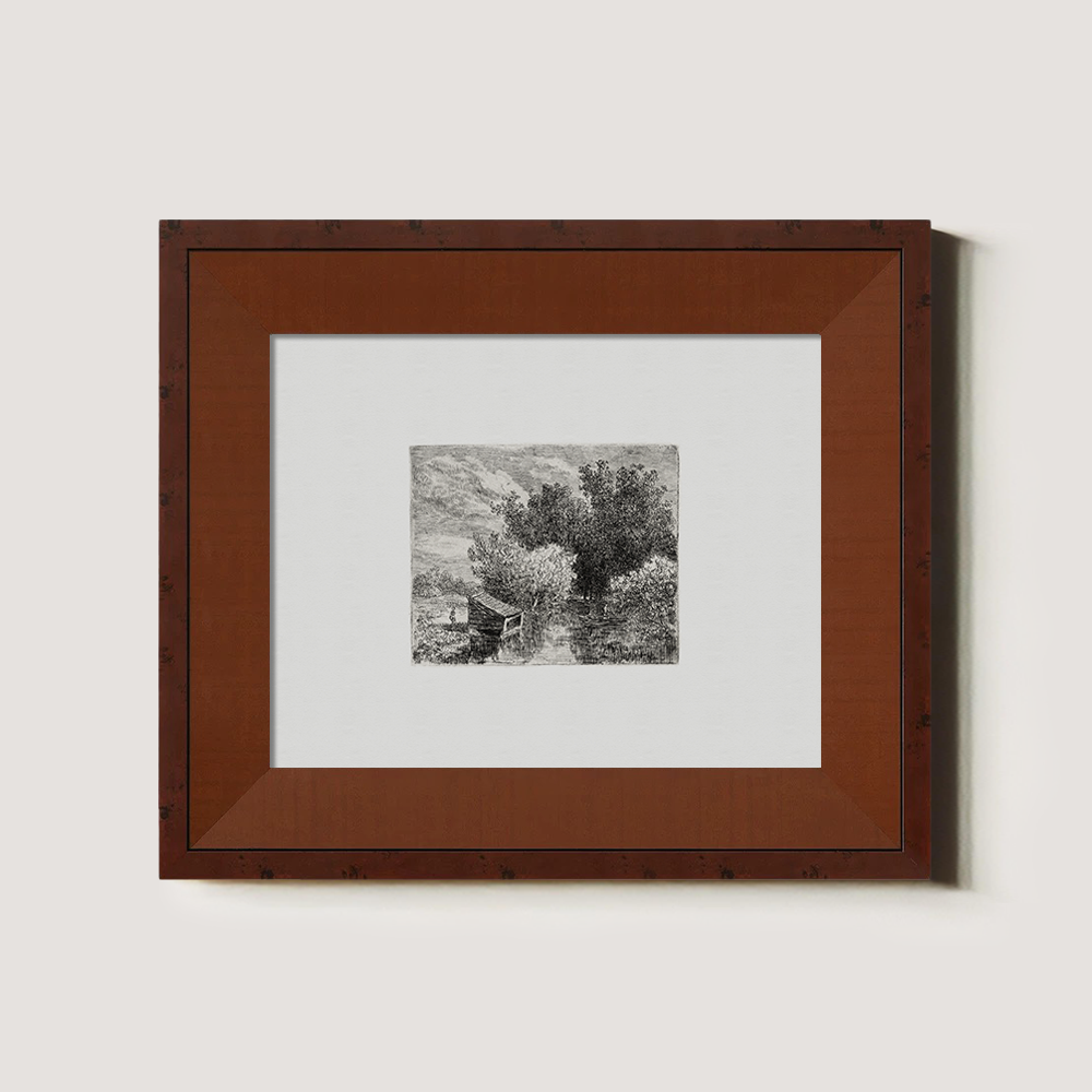 Shrouded Grove Bridge Etching Reverie