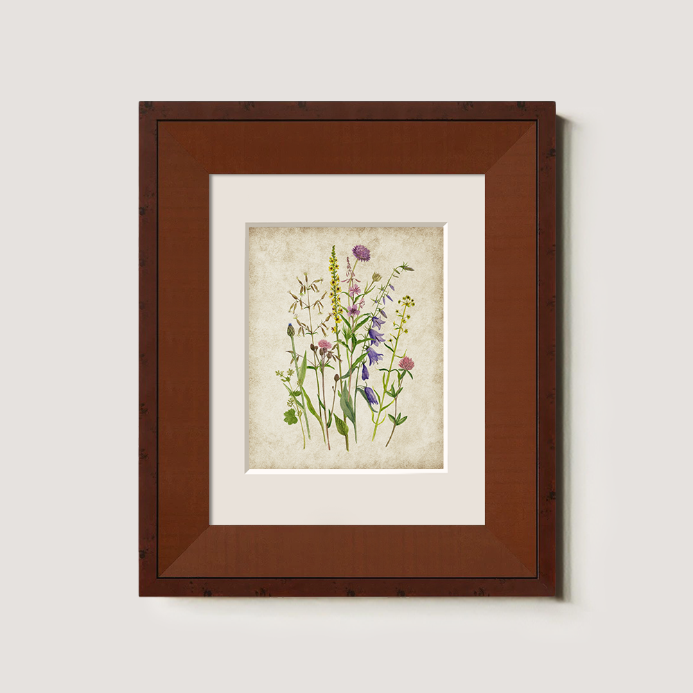 Serene Thistle Meadow Watercolor Bouquet