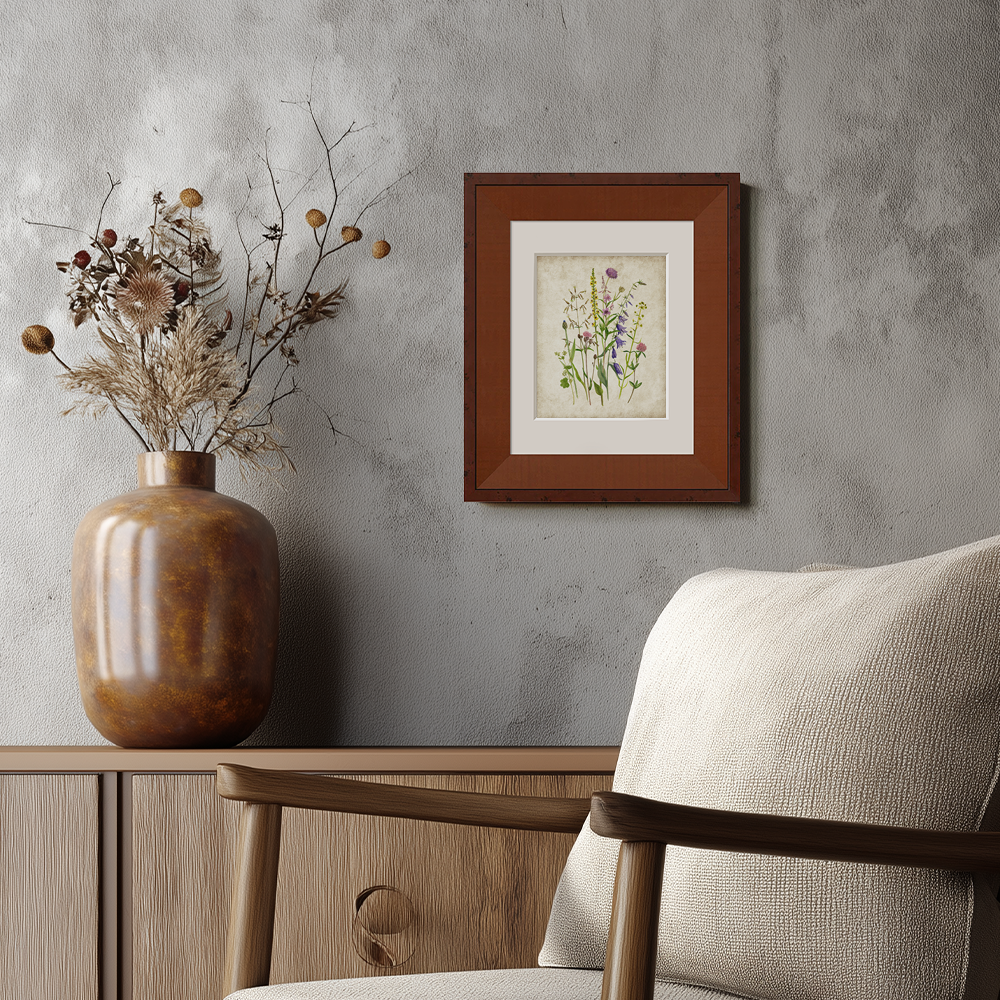 Serene Thistle Meadow Watercolor Bouquet