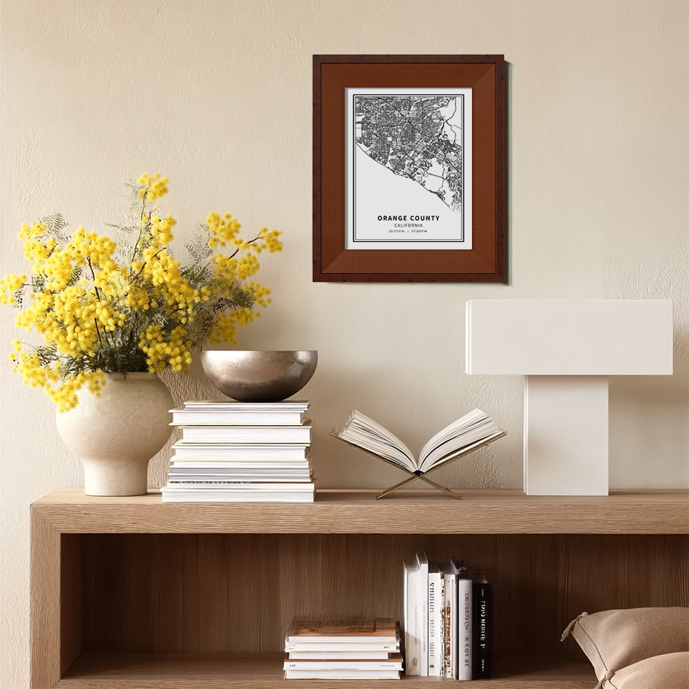 Minimalist Orange County Map Line Art Print