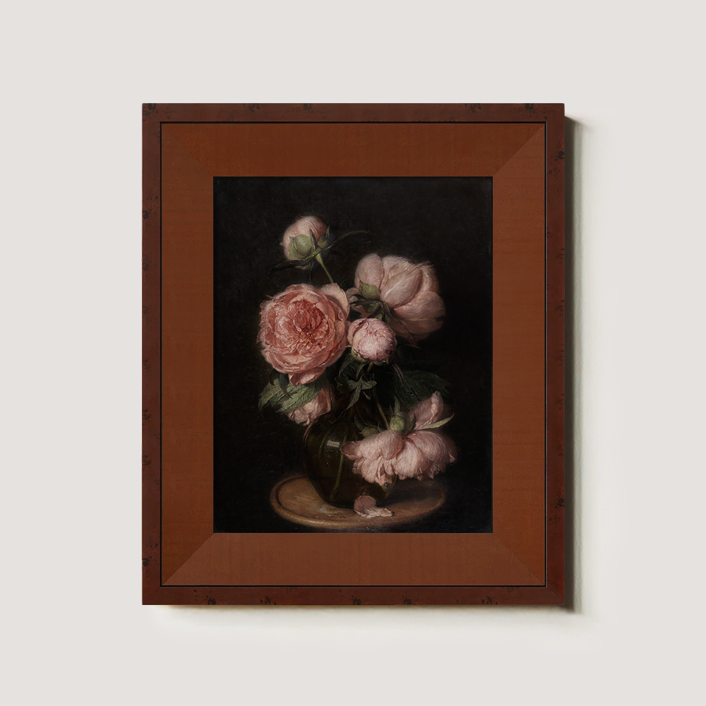 Lush Pink Peony Arrangement in Emerald Vase