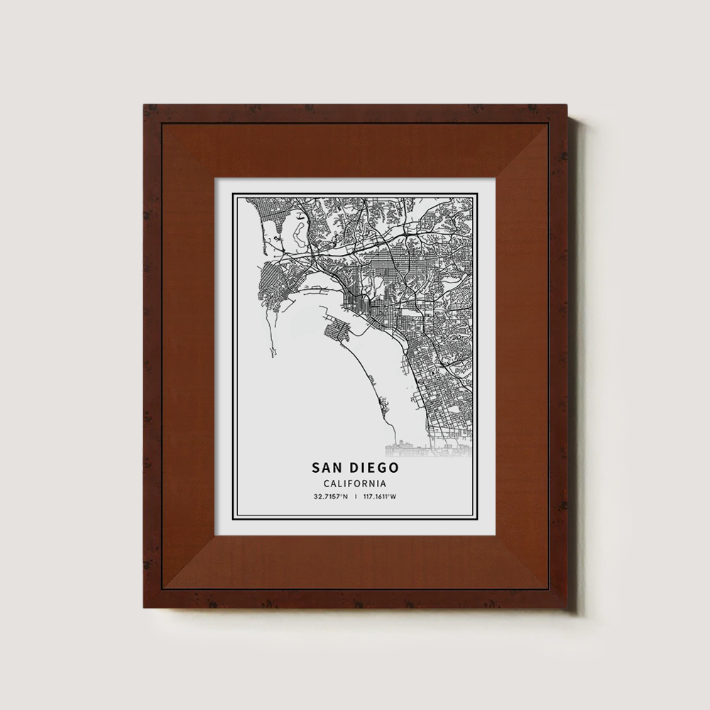 Minimalist San Diego City Map Line Art Print