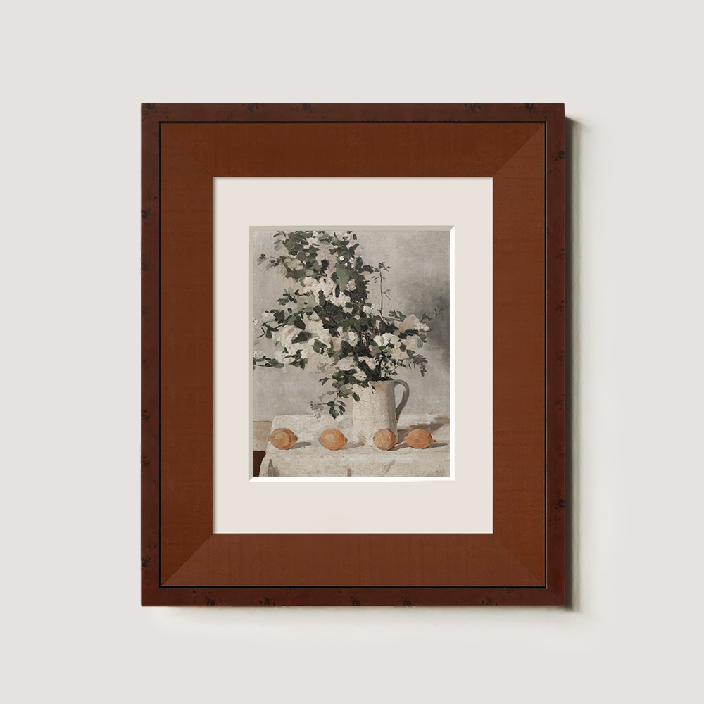 Ethereal White Flower Bouquet with Ripe Oranges