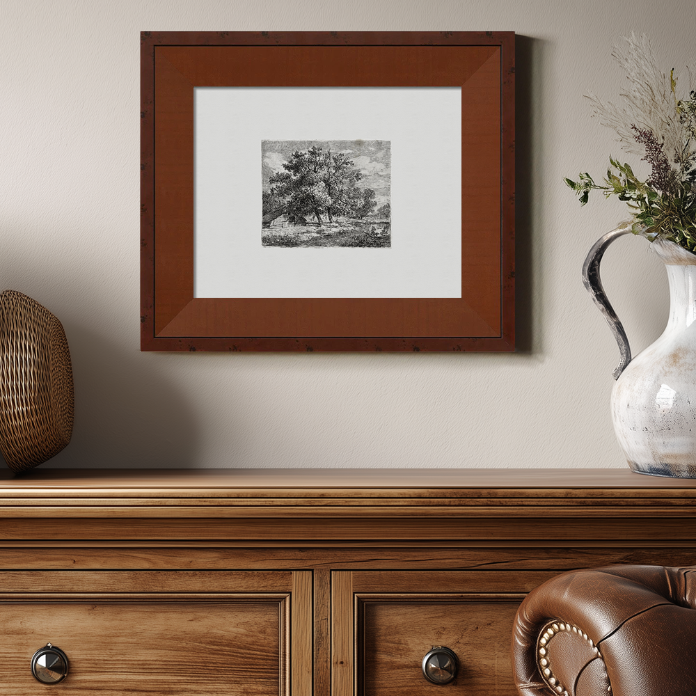 Majestic Canopy Over Cottage Etching Reverie