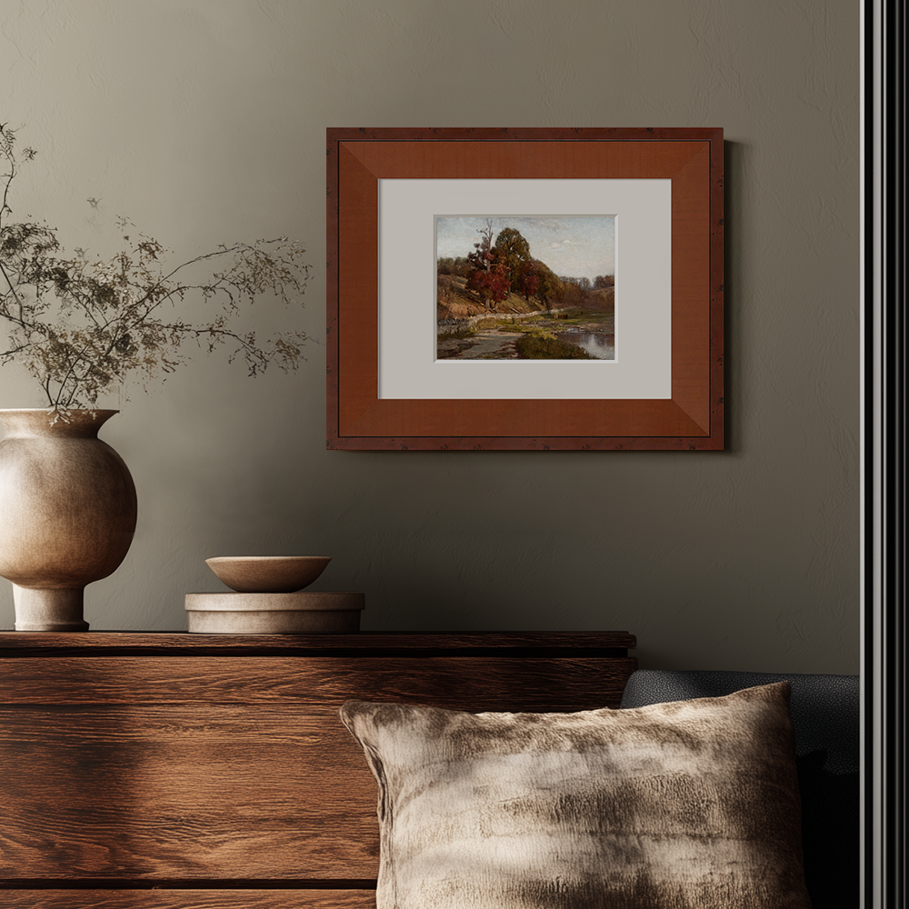 Hushed Autumn Stream Reverie Watercolor Vista