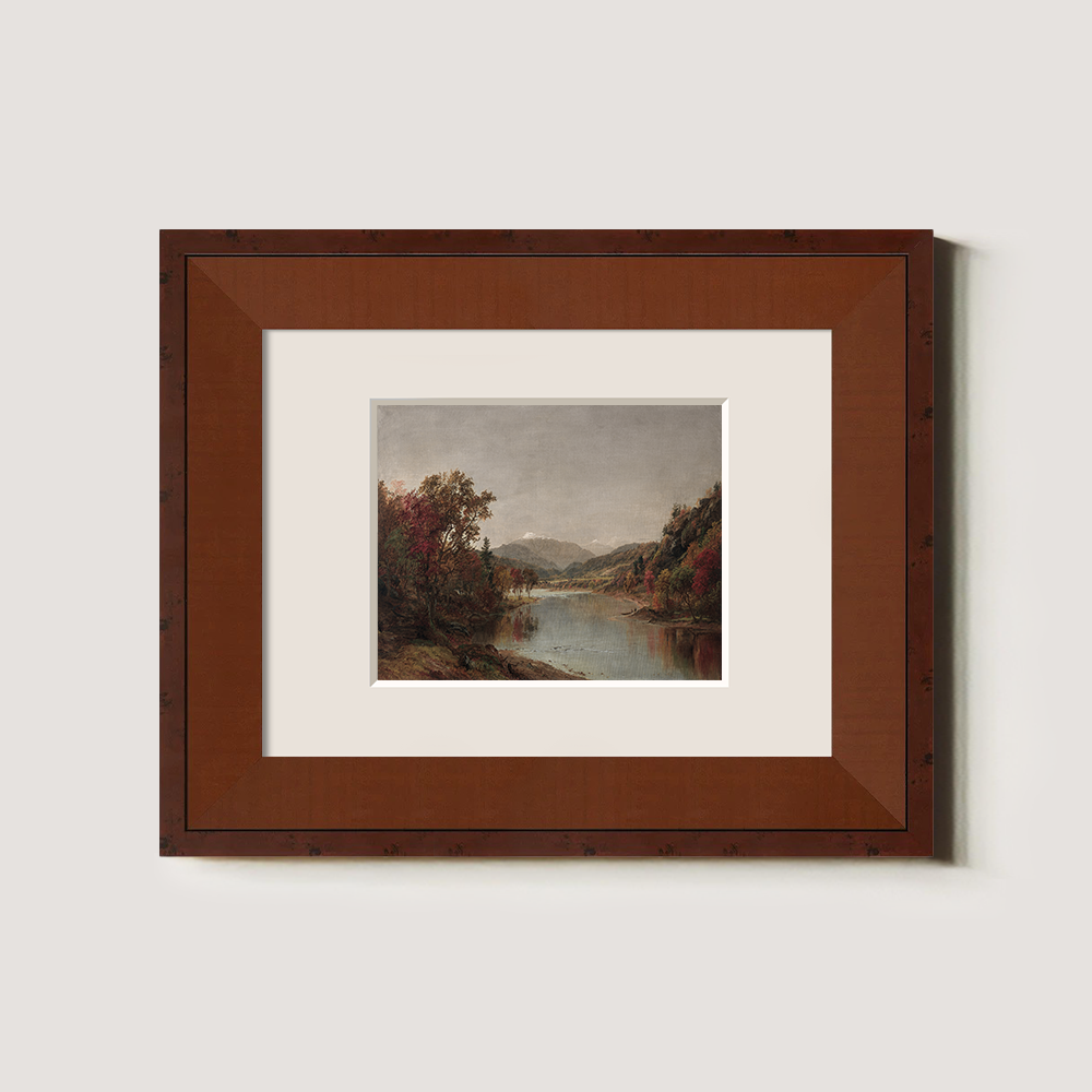 Autumnal River Gorge Watercolor Reverie