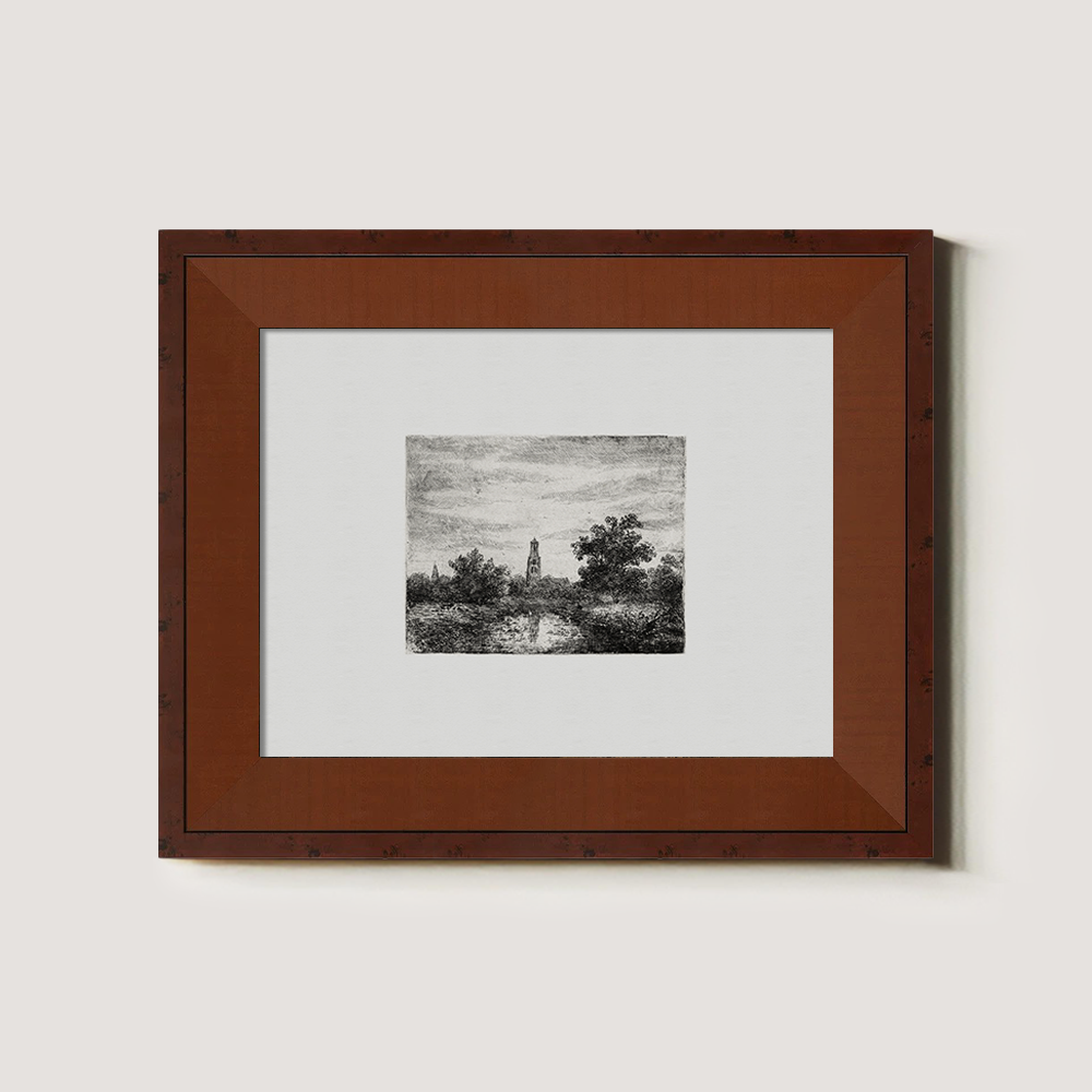 Veiled Tower Riverside Etching Nocturne