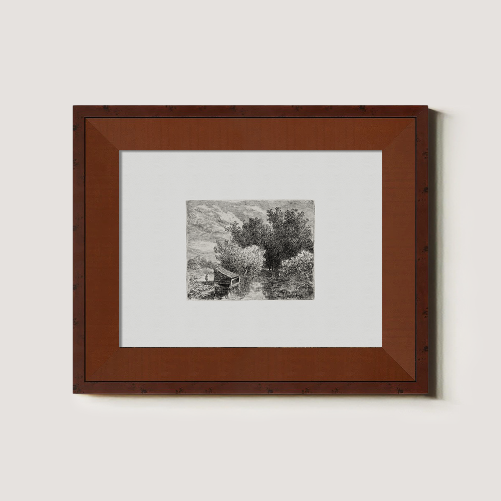 Shrouded Grove Bridge Etching Reverie