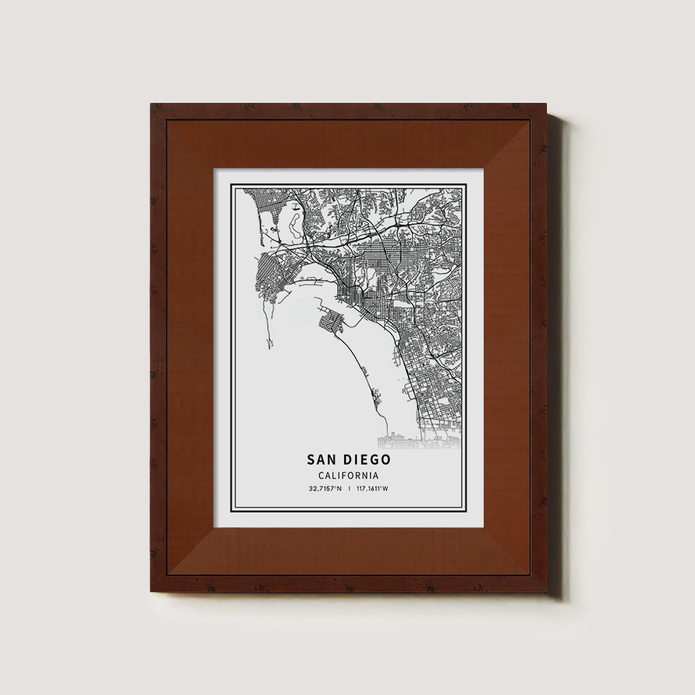 Minimalist San Diego City Map Line Art Print