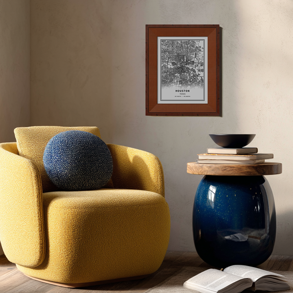 Minimalist Houston City Map Line Art Print