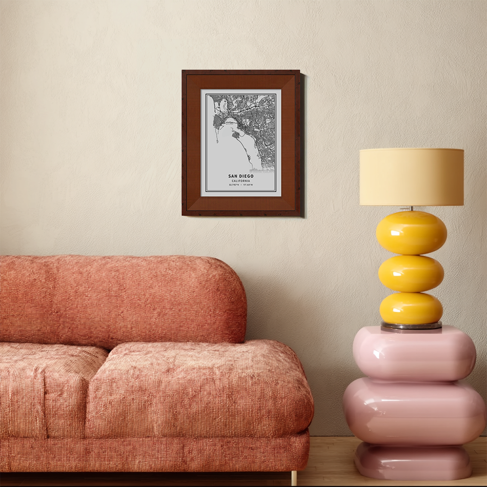 Minimalist San Diego City Map Line Art Print