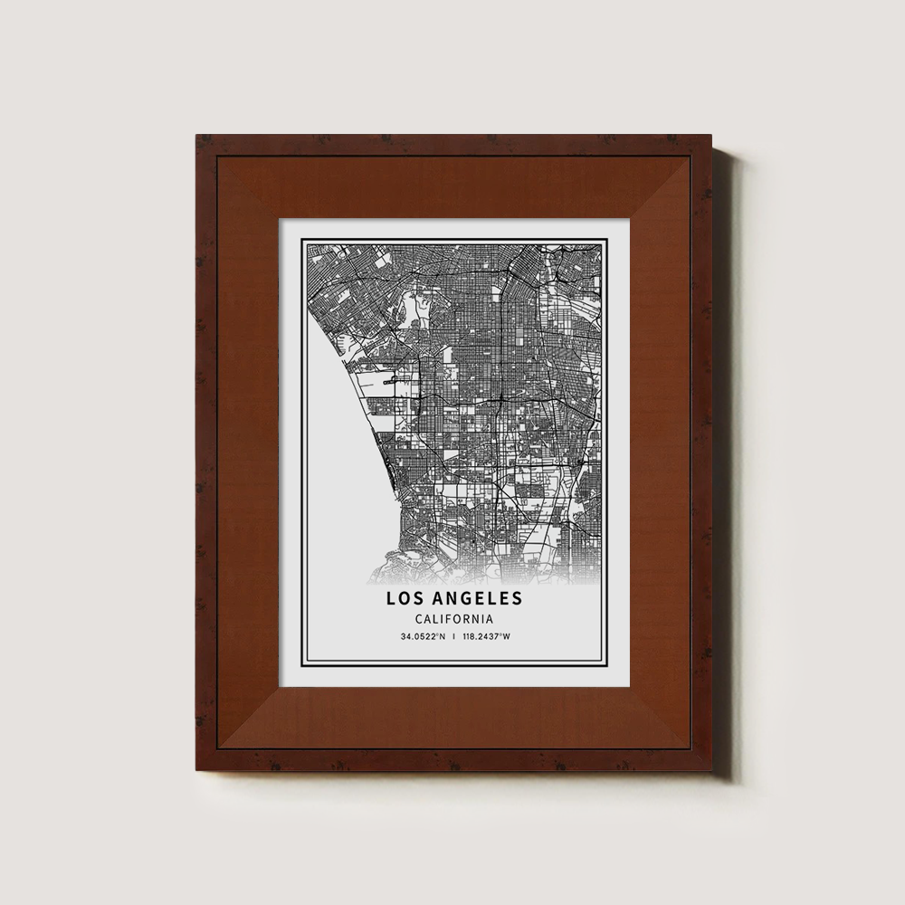 Minimalist Los Angeles City Map Line Art Print