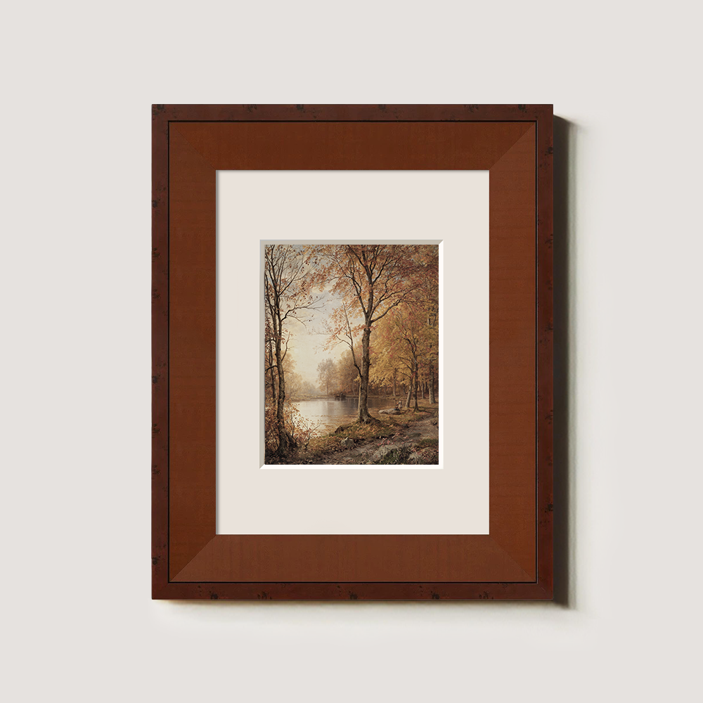 Misty Autumn Lakeside Reverie Watercolor Idyll