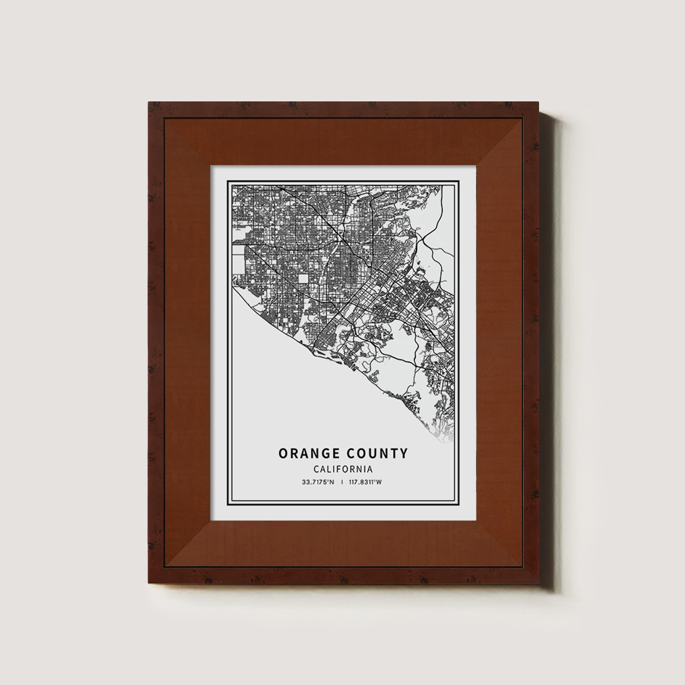 Minimalist Orange County Map Line Art Print