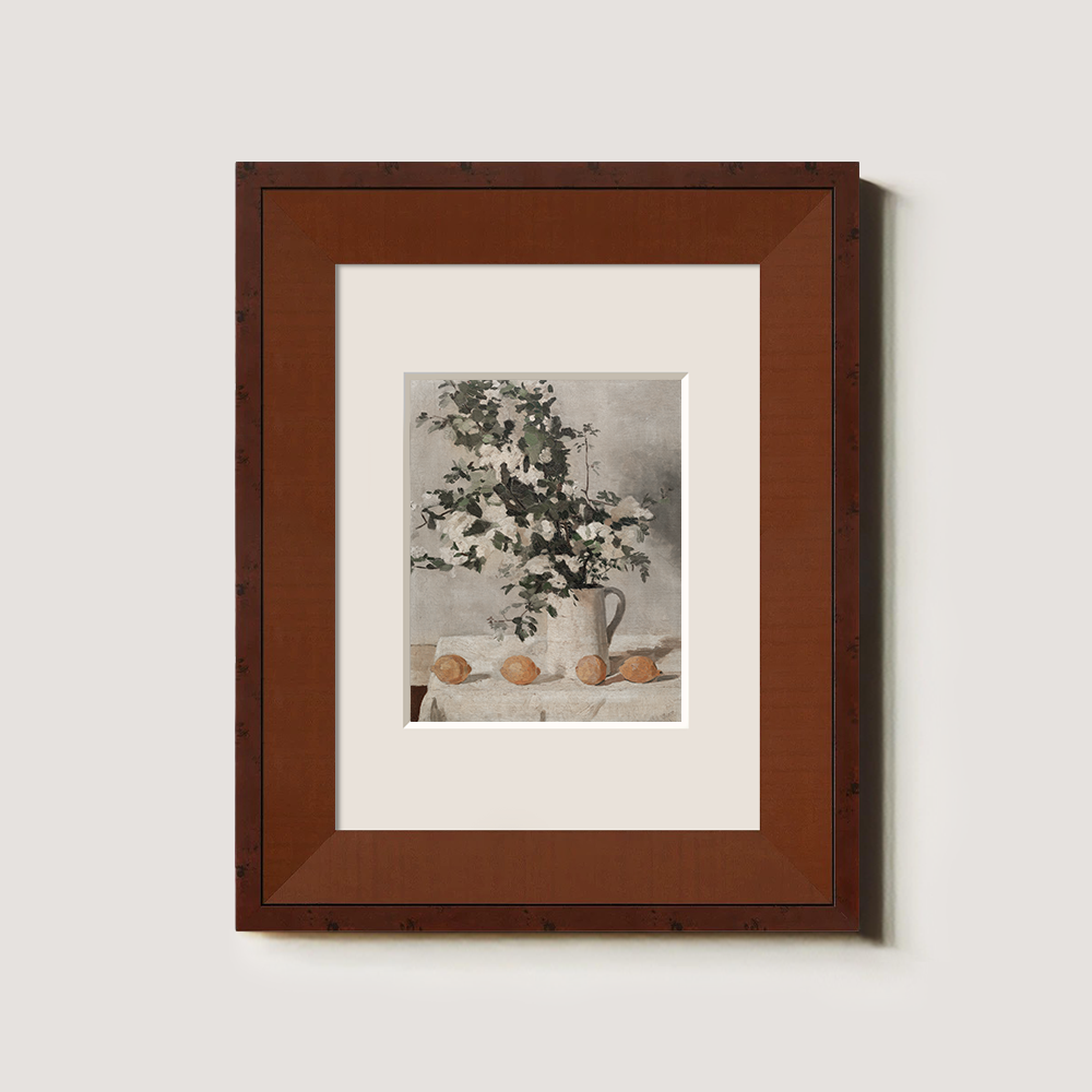 Ethereal White Flower Bouquet with Ripe Oranges