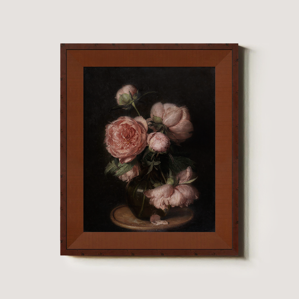 Lush Pink Peony Arrangement in Emerald Vase