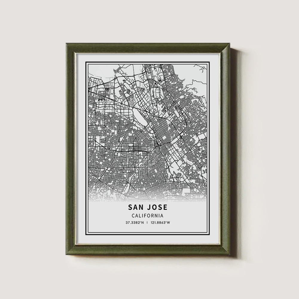 Minimalist San Jose City Map Line Art Print