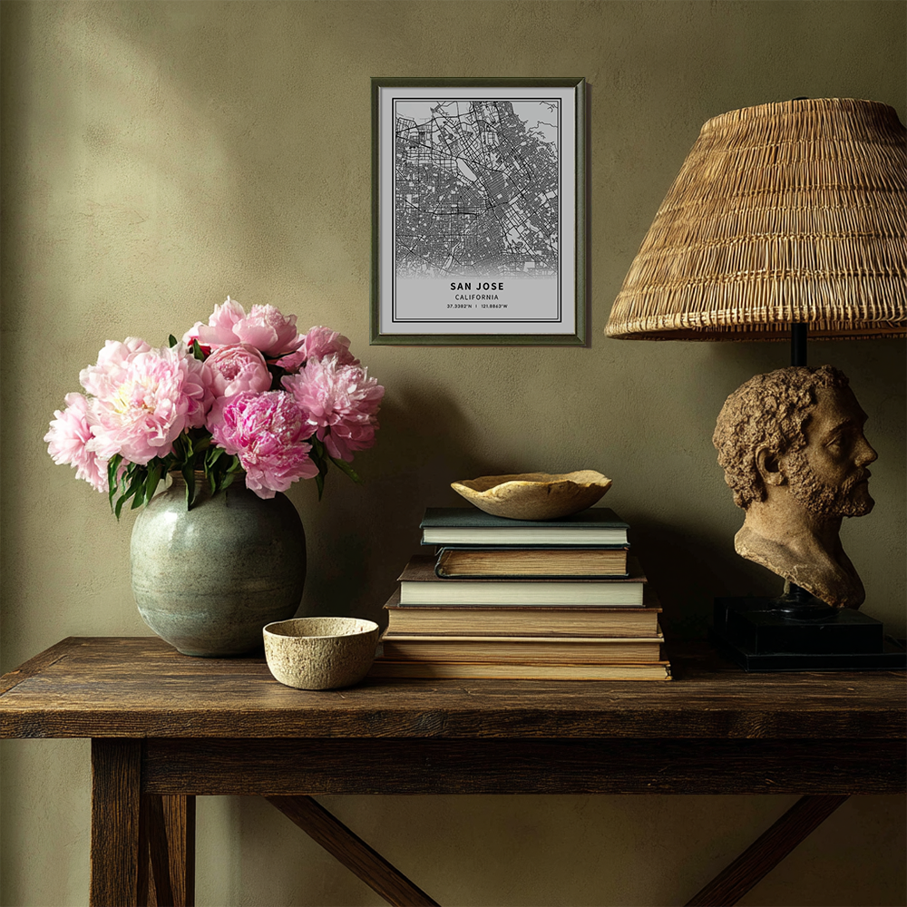 Minimalist San Jose City Map Line Art Print