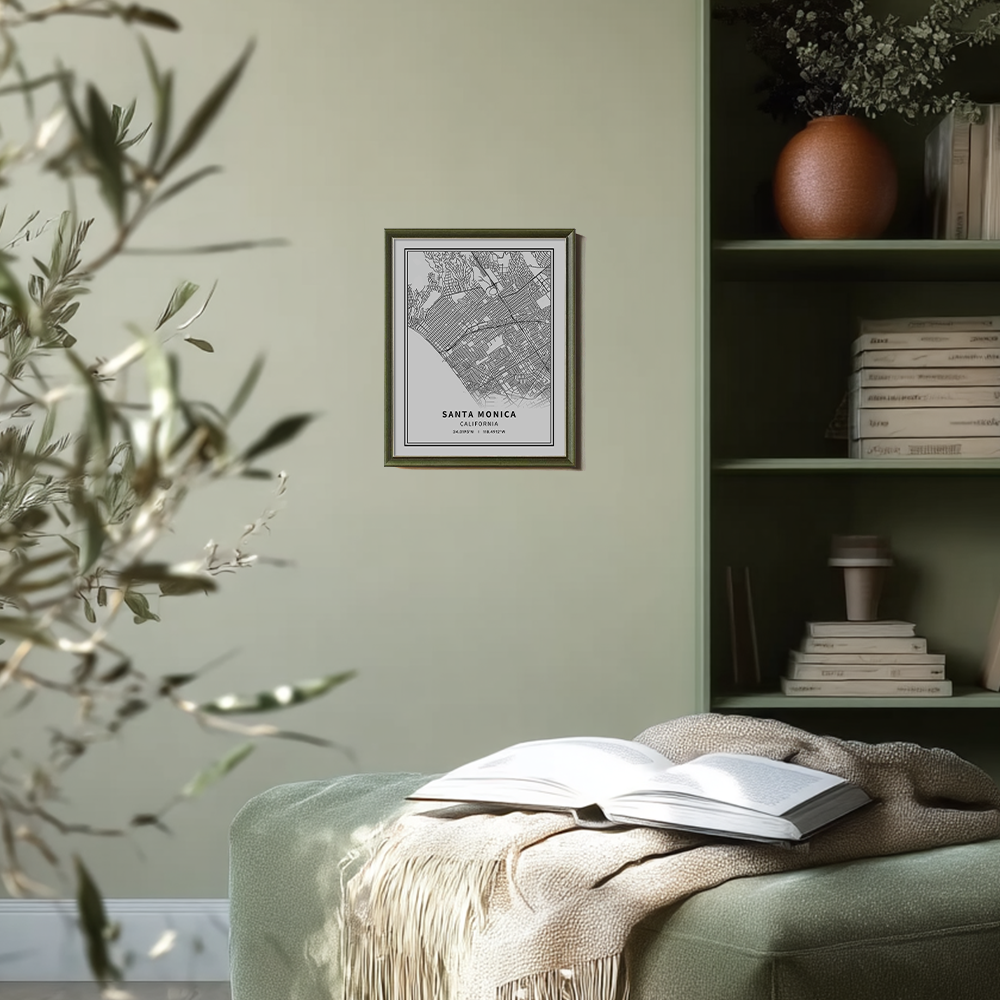 Minimalist Santa Monica City Map Line Art Print