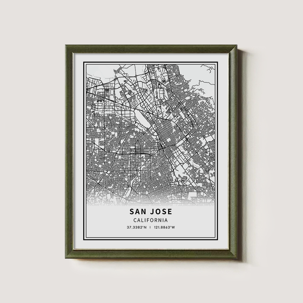 Minimalist San Jose City Map Line Art Print