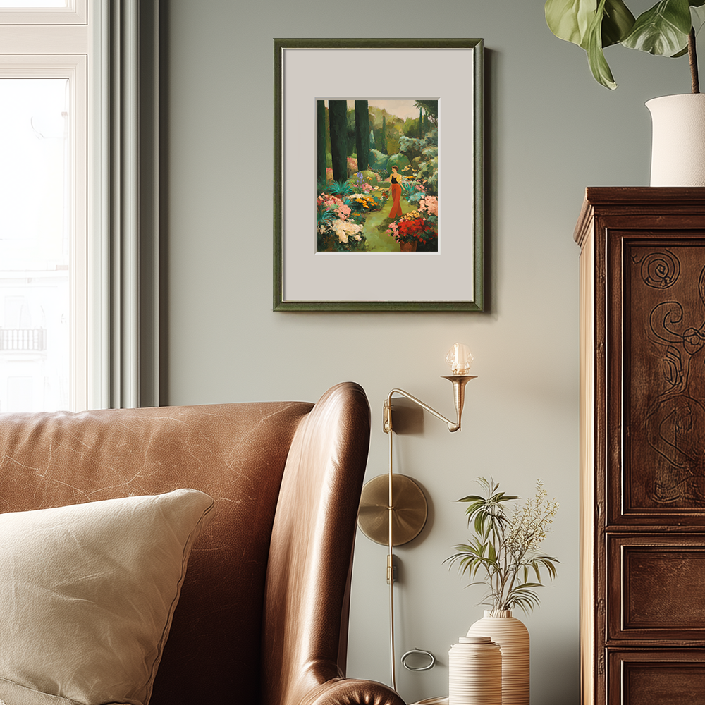 Dreamy Cypress Garden Wander Watercolor Idyll