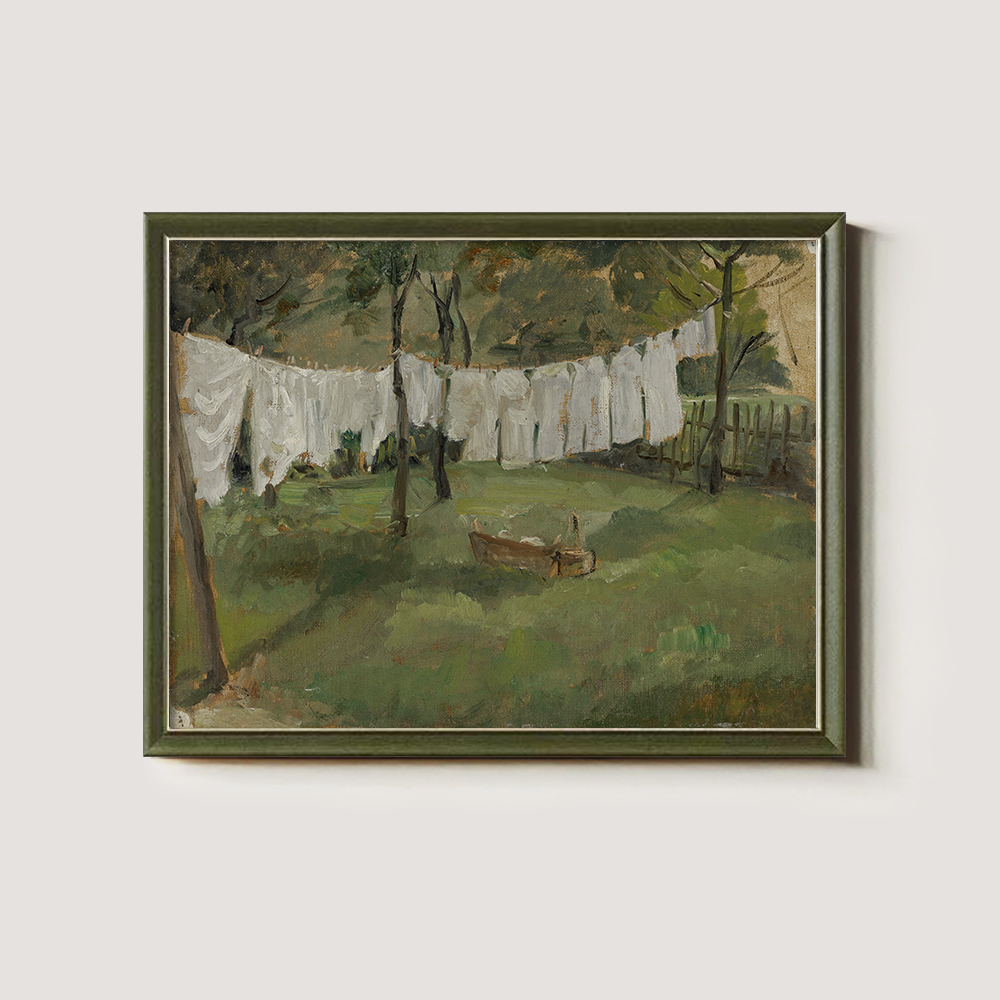 Tranquil Garden Laundry Day with Billowing Linens