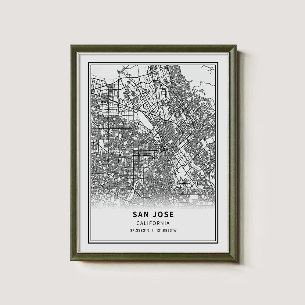 Minimalist San Jose City Map Line Art Print