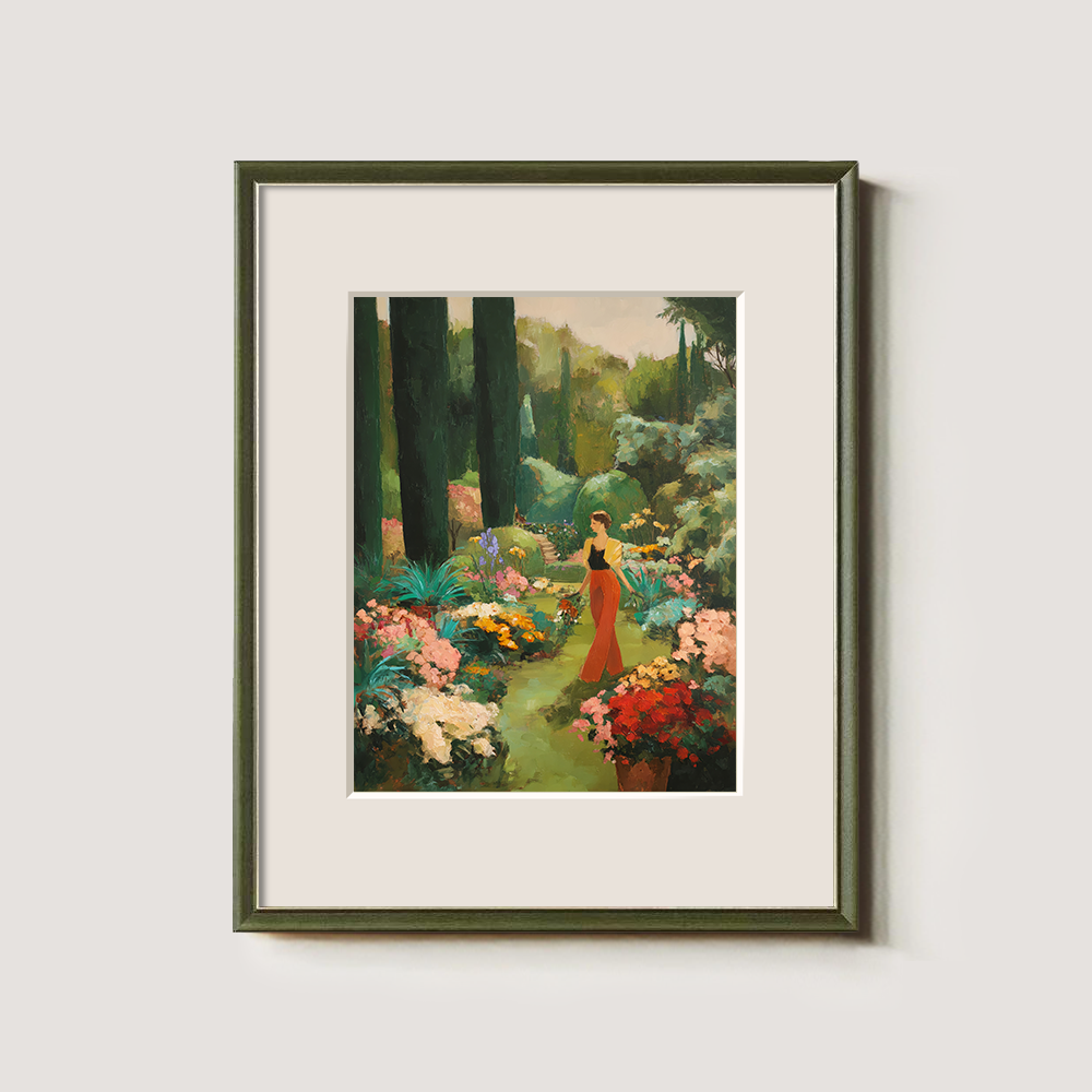 Dreamy Cypress Garden Wander Watercolor Idyll