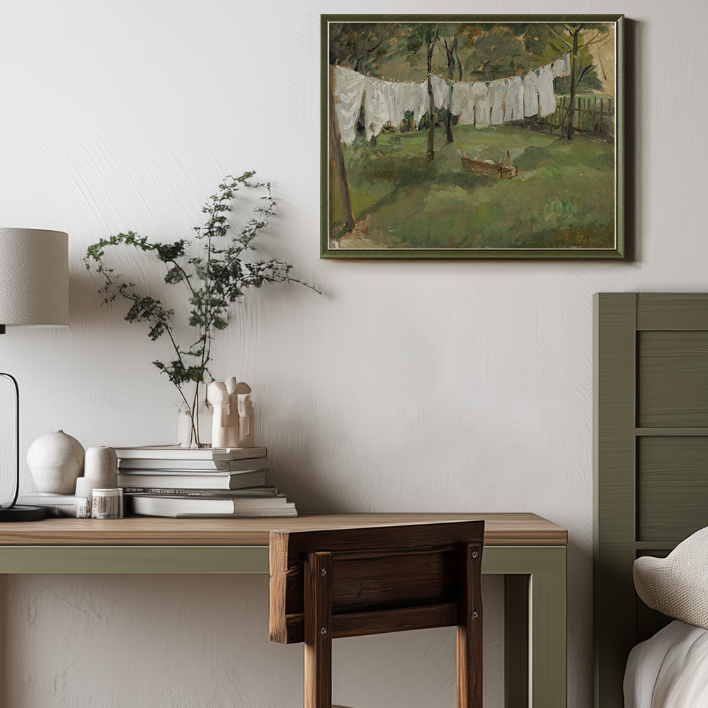 Tranquil Garden Laundry Day with Billowing Linens