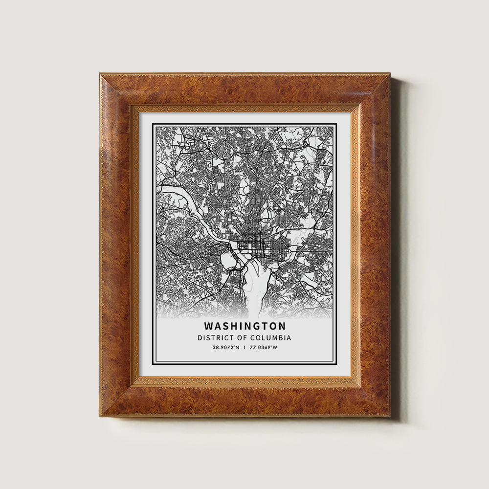 Minimalist Washington D.C. City Map Line Art Print