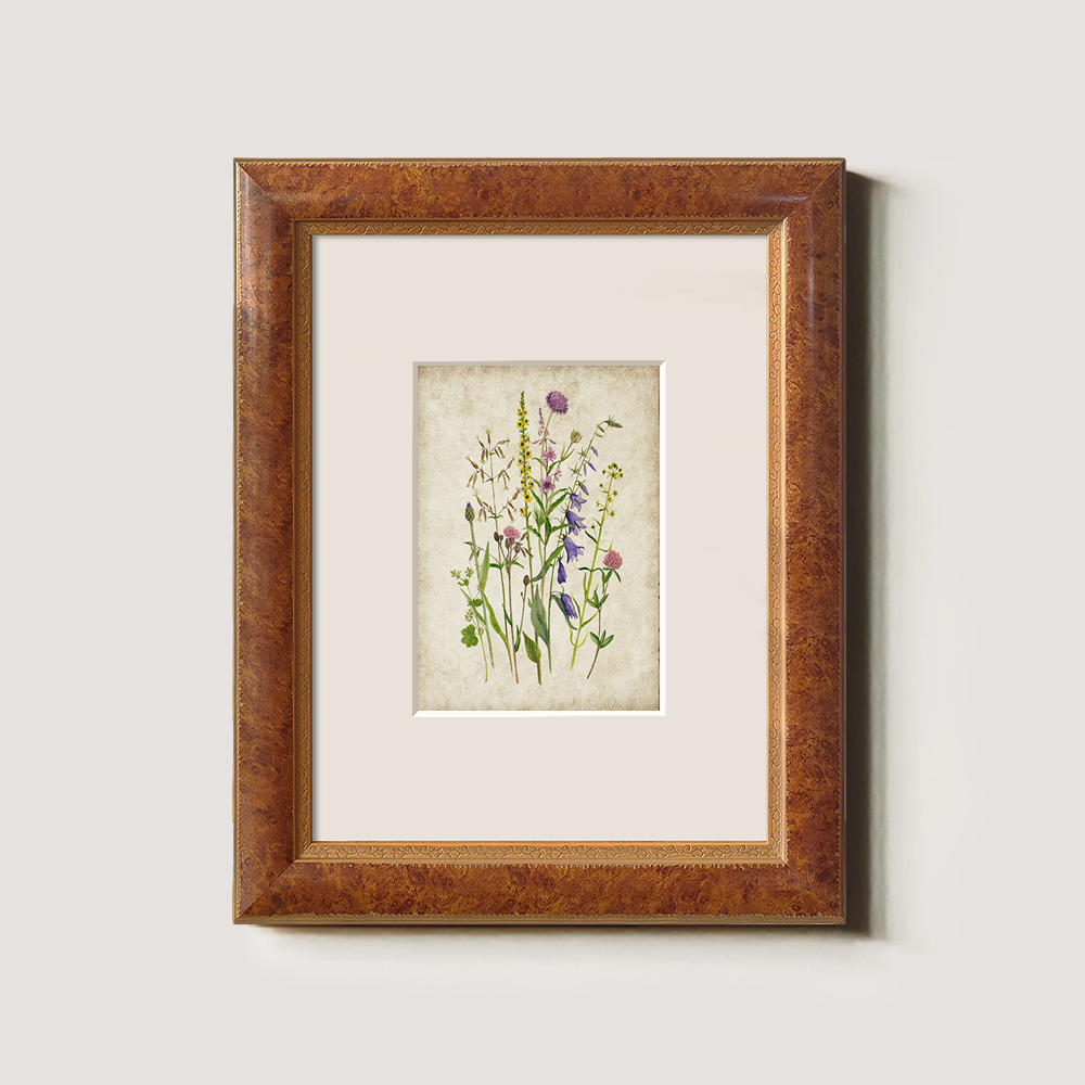 Serene Thistle Meadow Watercolor Bouquet