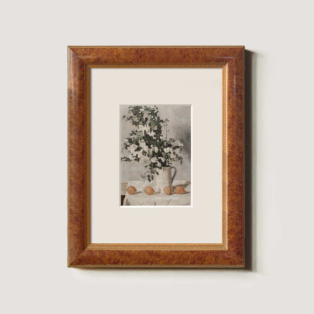 Ethereal White Flower Bouquet with Ripe Oranges