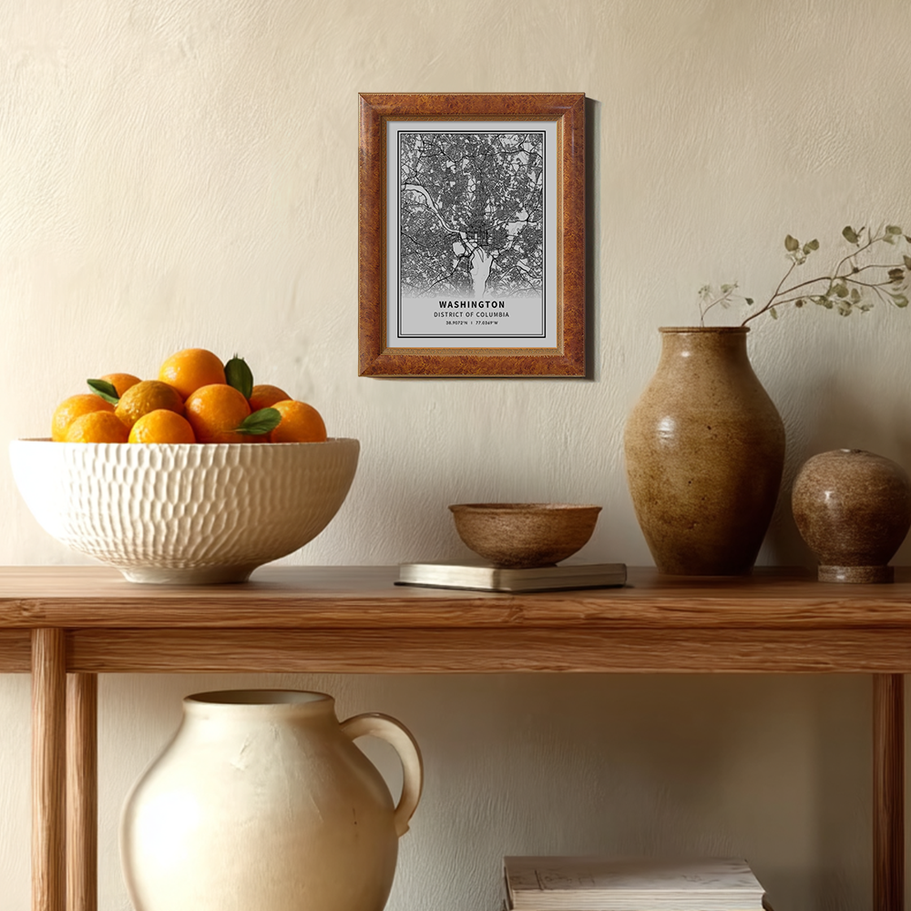 Minimalist Washington D.C. City Map Line Art Print