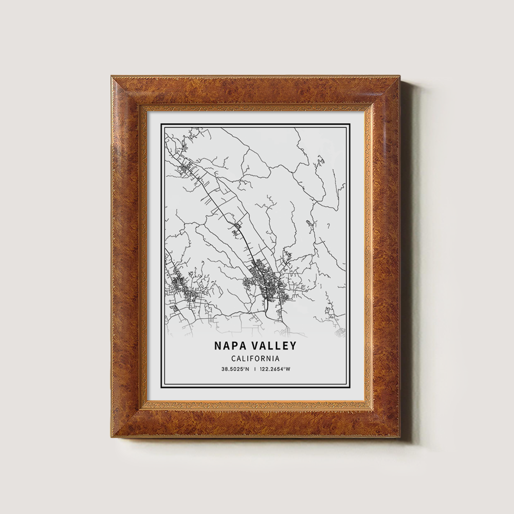 Minimalist Napa Valley Map Line Art Print
