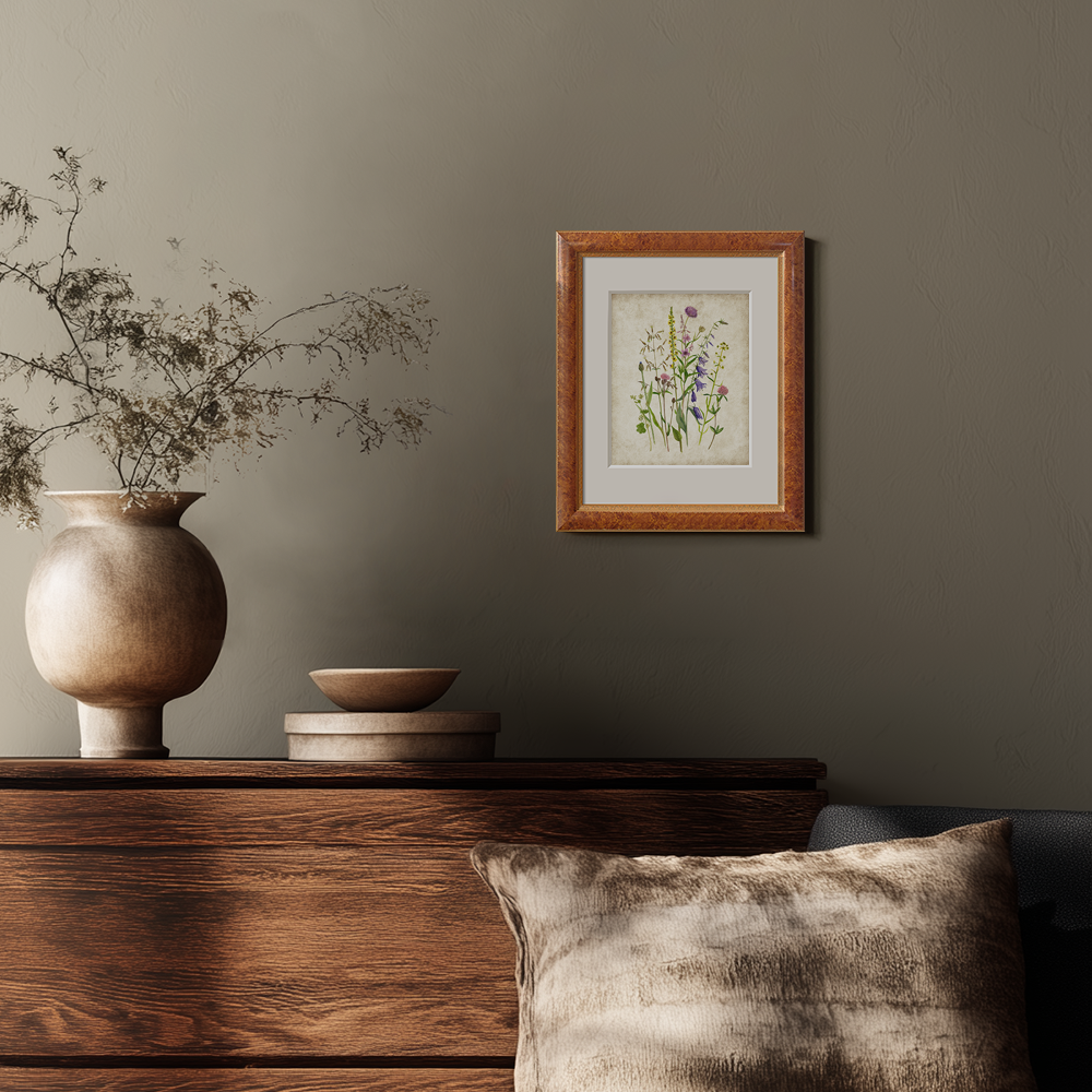 Serene Thistle Meadow Watercolor Bouquet