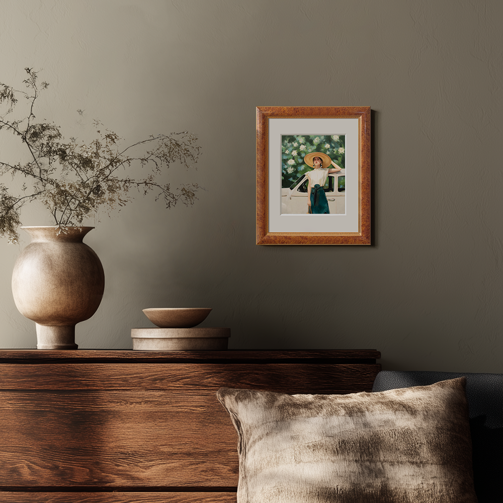 Sunlit Hydrangea Roadside Muse Watercolor Portrait