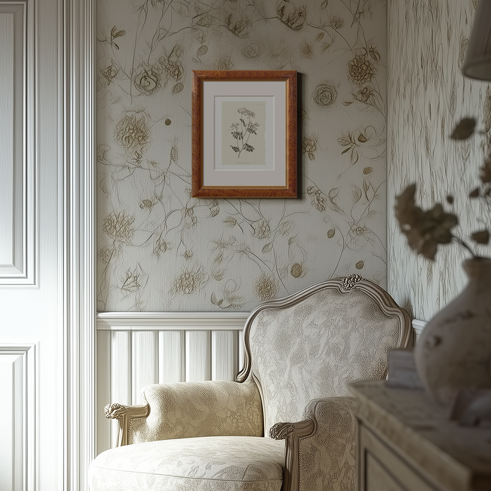 Vintage Anthriscus Sylvestris Botanical Etching