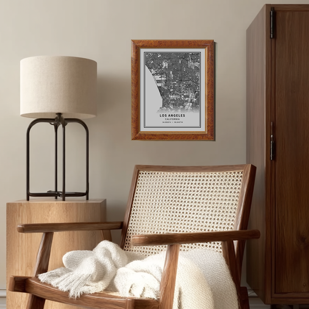 Minimalist Los Angeles City Map Line Art Print