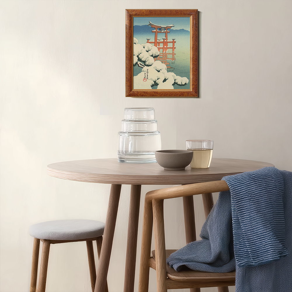 Snow-Covered Torii Gate at Miyajima