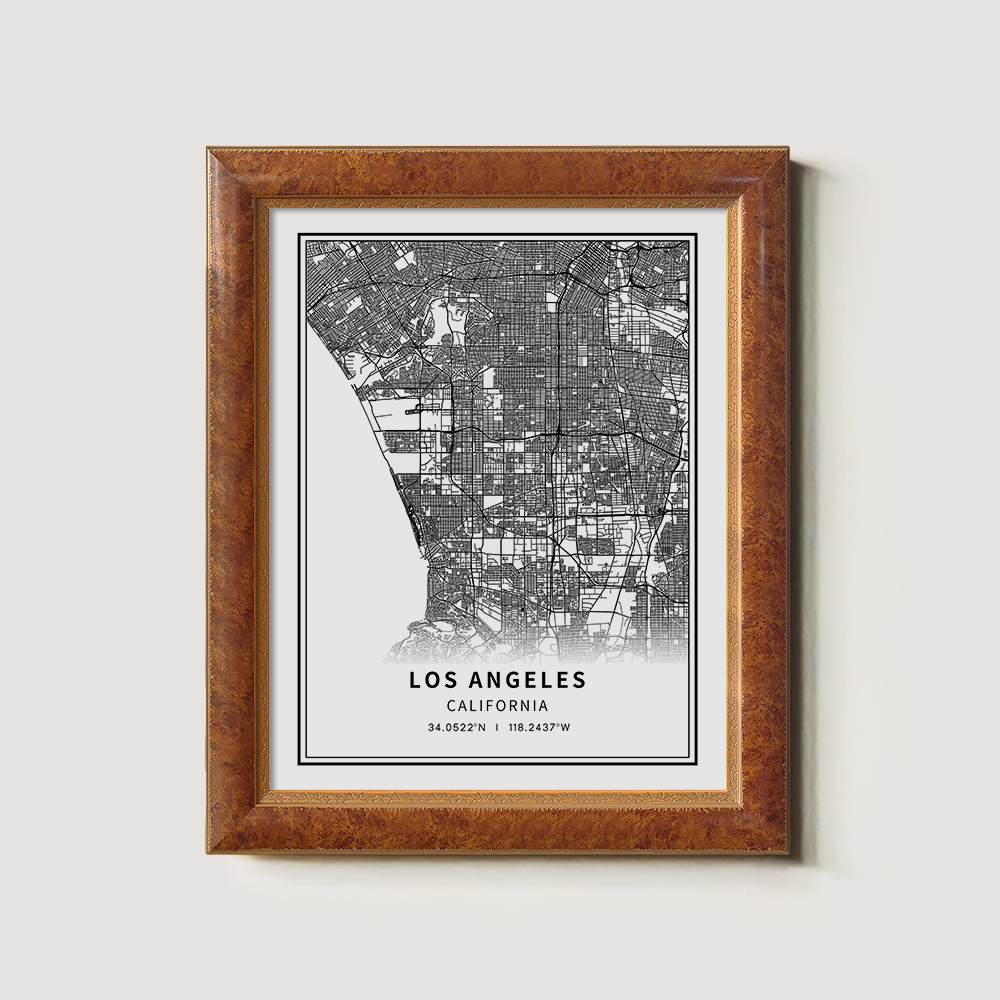 Minimalist Los Angeles City Map Line Art Print