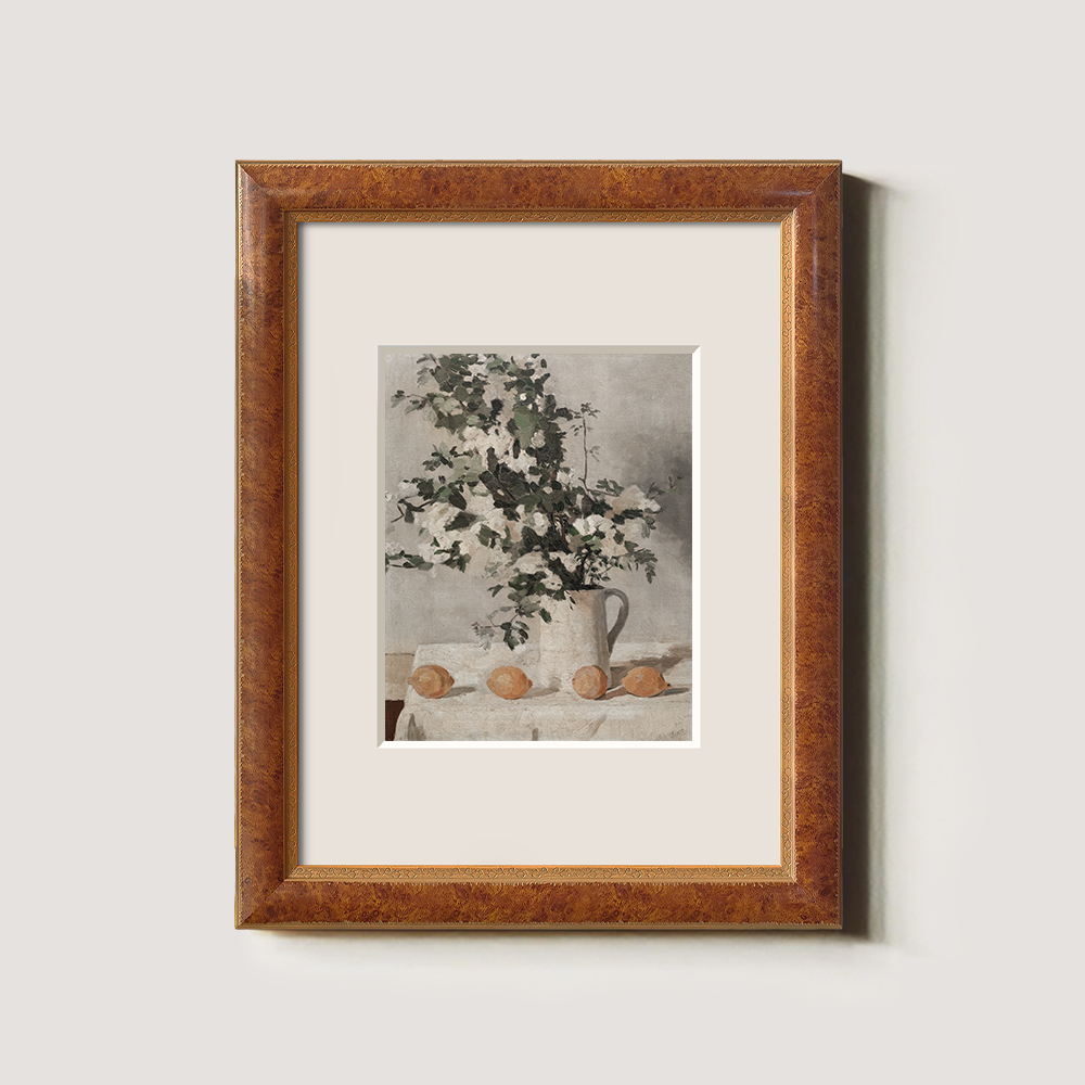 Ethereal White Flower Bouquet with Ripe Oranges