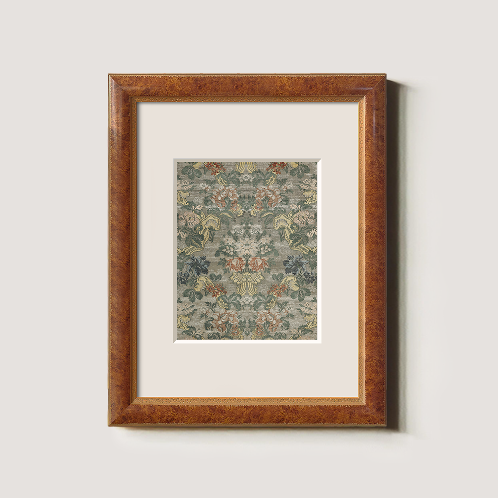 Vintage Floral Damask Textile Pattern