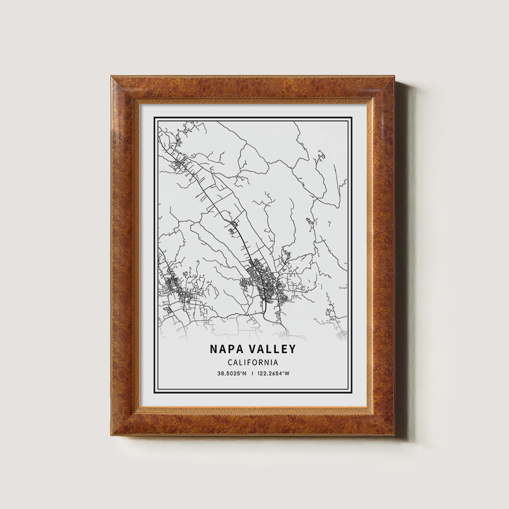 Minimalist Napa Valley Map Line Art Print