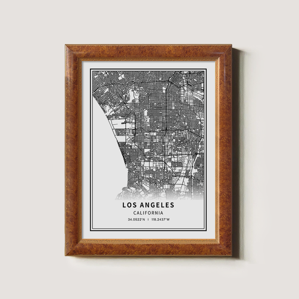Minimalist Los Angeles City Map Line Art Print