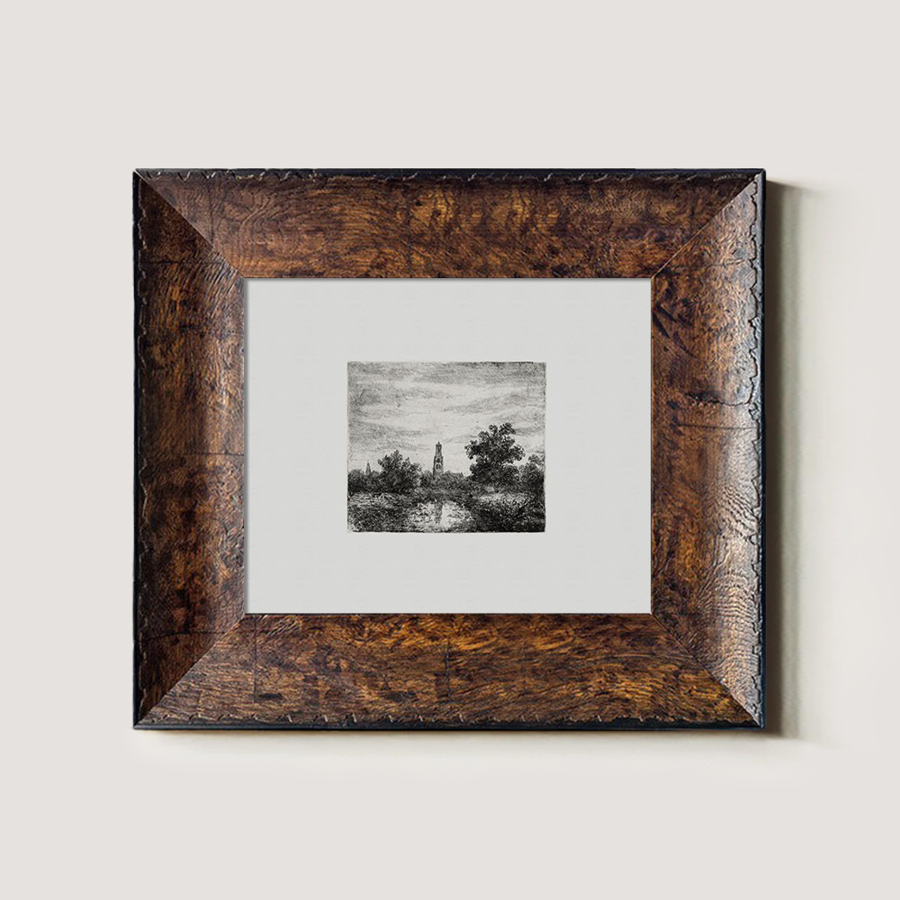 Veiled Tower Riverside Etching Nocturne