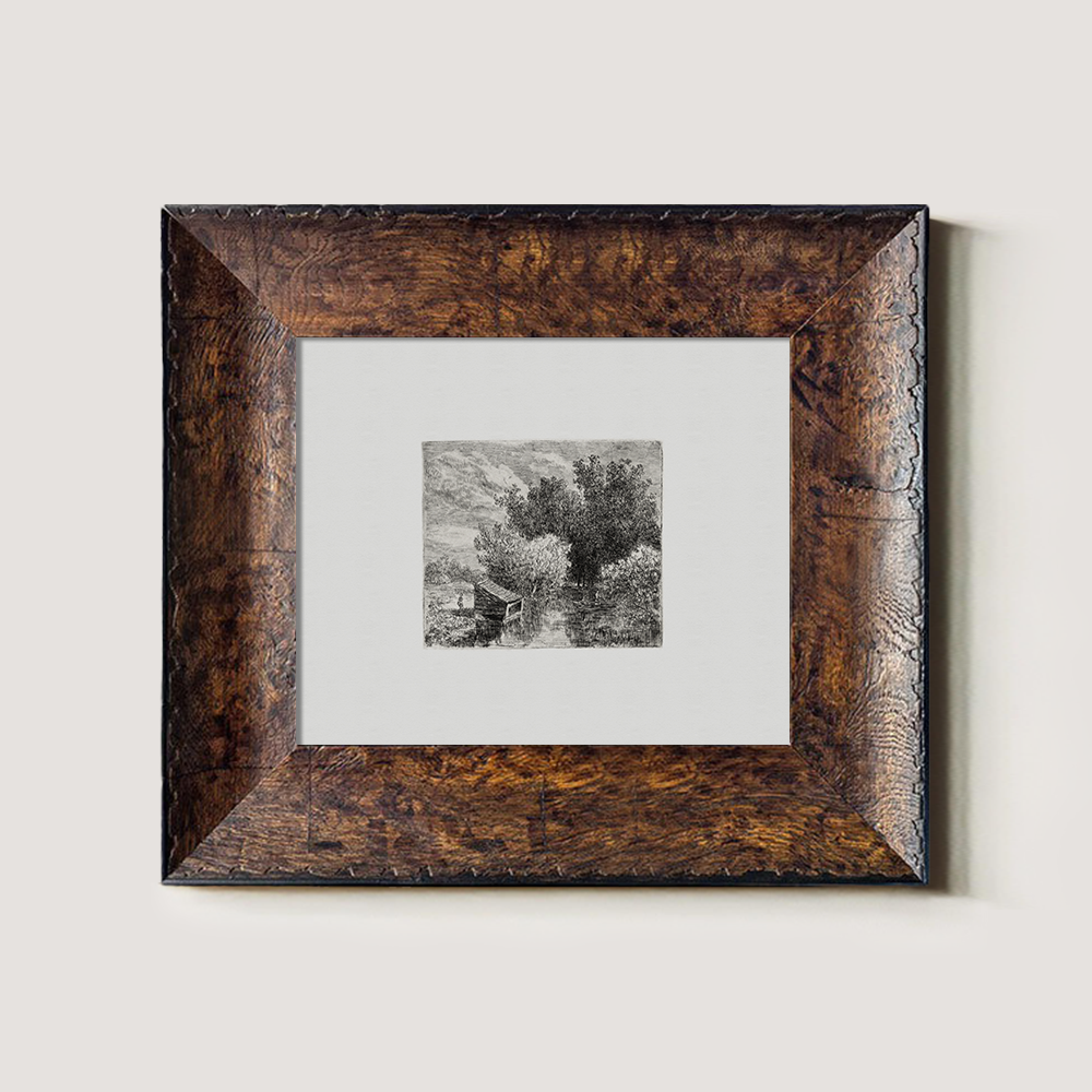 Shrouded Grove Bridge Etching Reverie